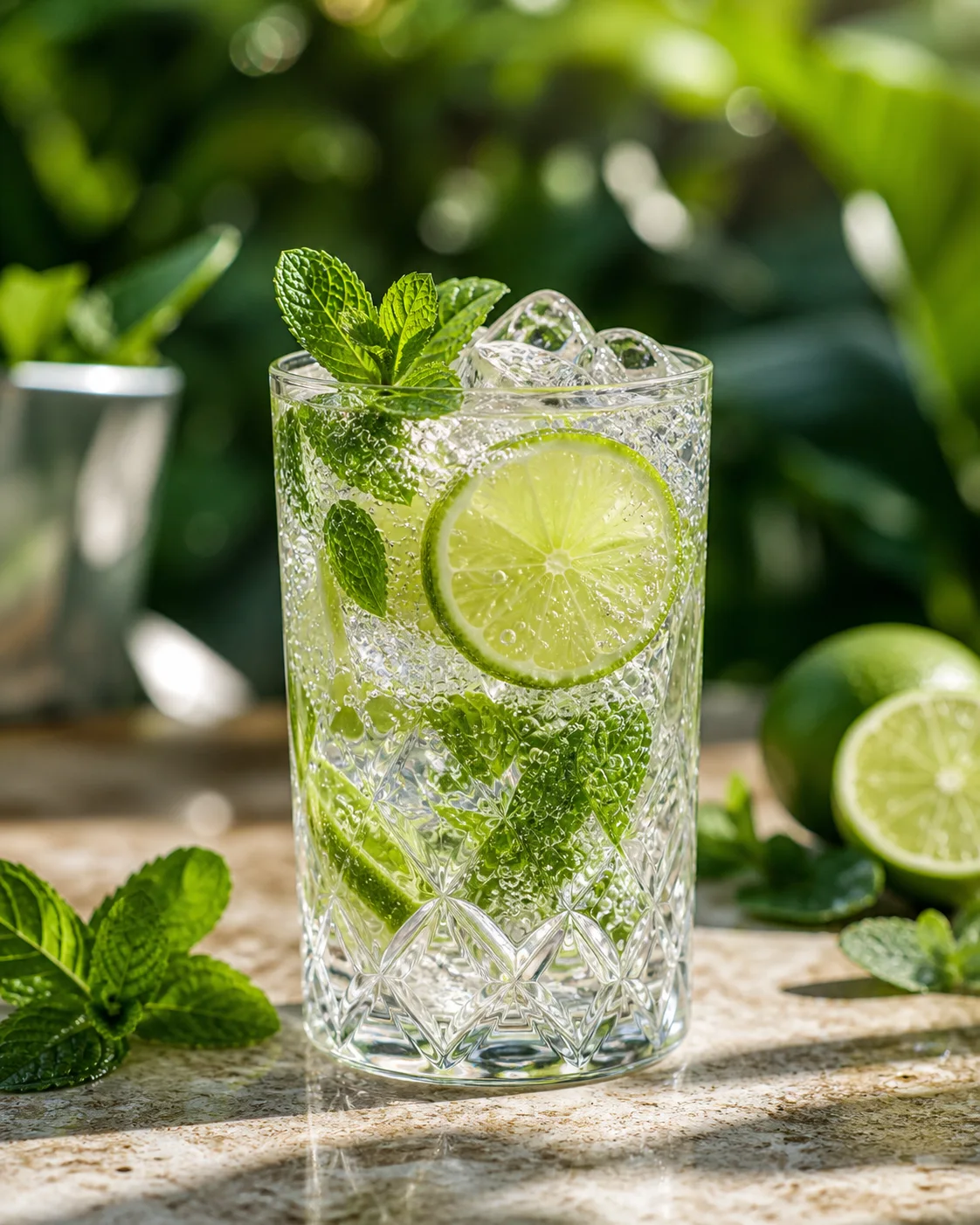 Sparkling lime and mint soda advertisement
