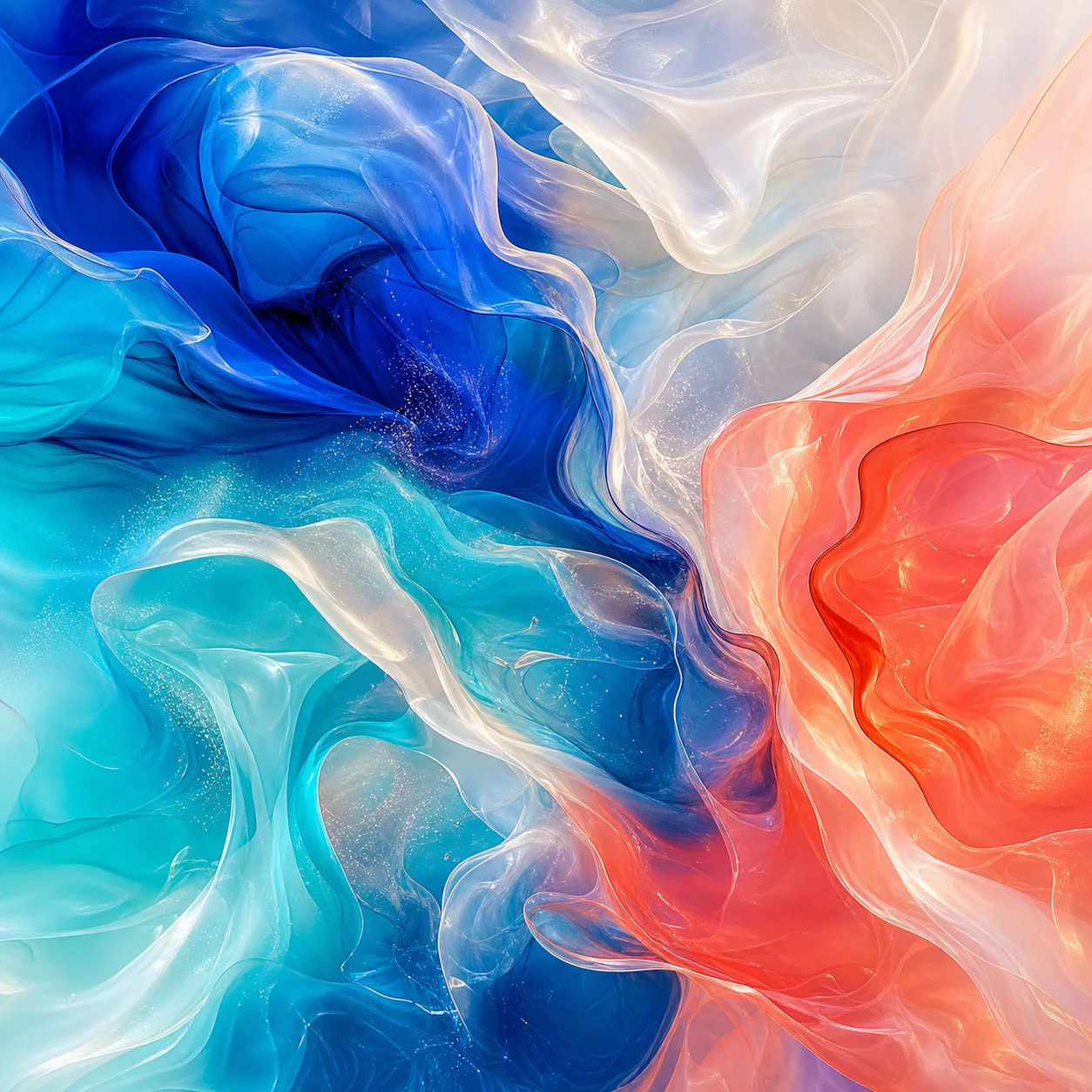 Luminous abstract fluid artwork